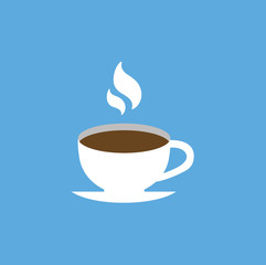 Coffee mug in flat style.