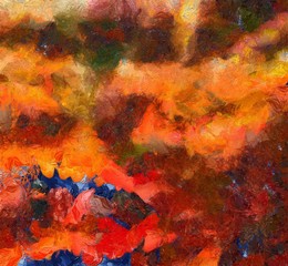 Colorful oil and watercolor background for creating unique products and decorate original prints. Rough beautiful pattern. Grunge scratched template.