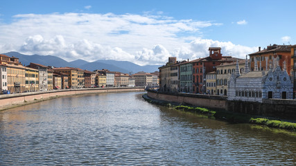 Fototapeta na wymiar Pisa, Arno River. Tuscany, Italy