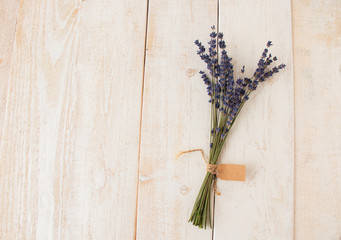 dry lavender flowers on wooden table