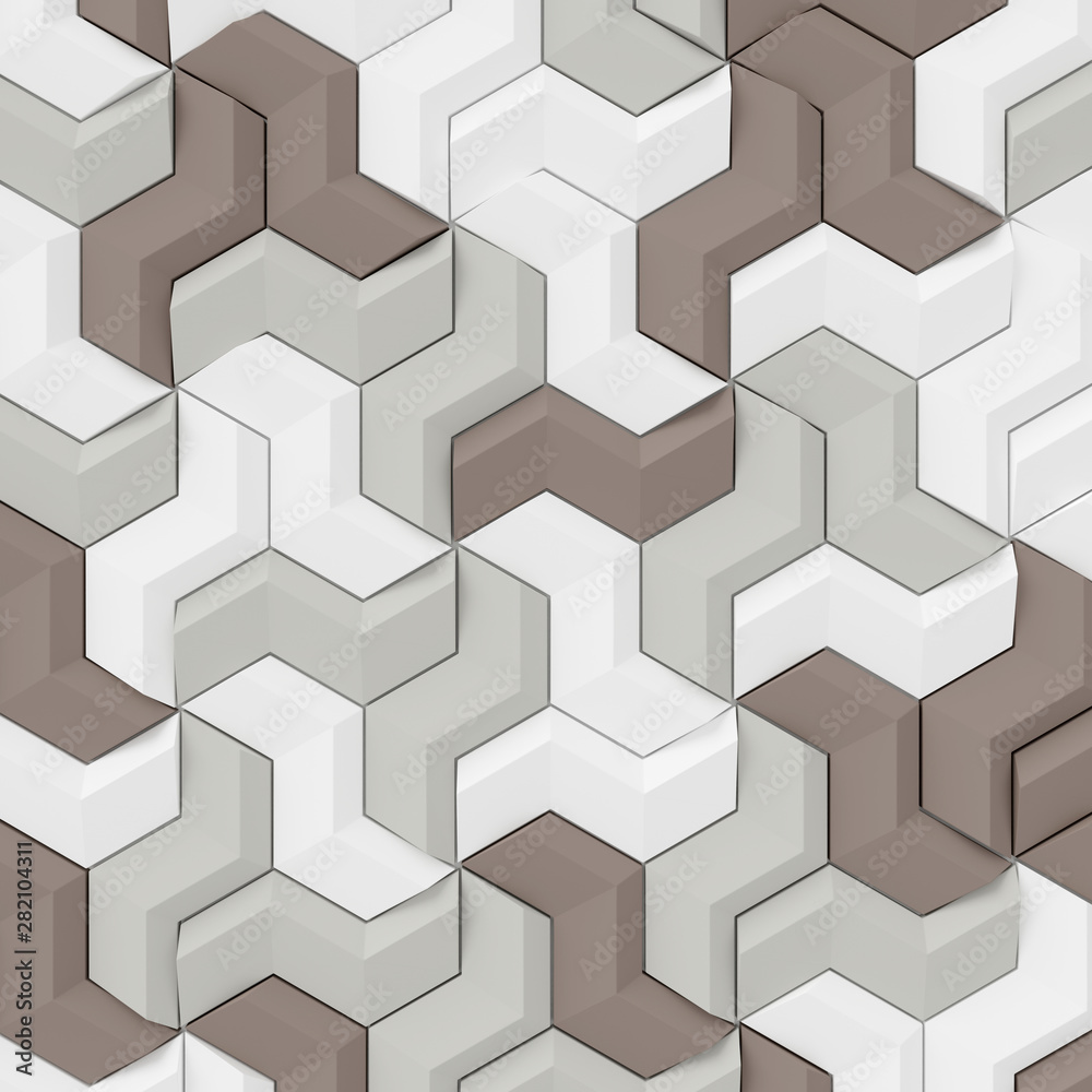 Wall mural abstract background of modern tile wall. 3d rendering.