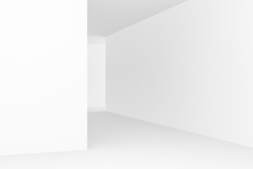 Obraz premium Abstract background of white interior design. 3D rendering.