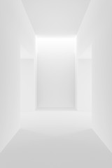 Abstract background of white interior design. 3D rendering.
