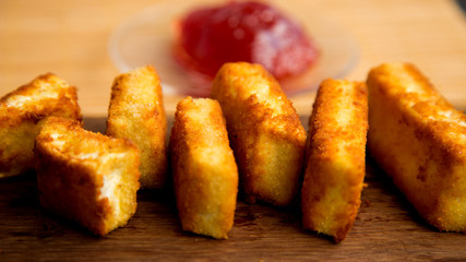 Fried brie with berry jam