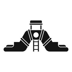 Double aquapark slide icon. Simple illustration of double aquapark slide vector icon for web design isolated on white background