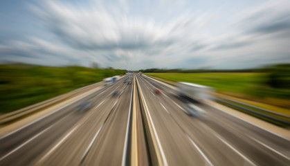 busy highway traffic 