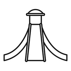 Kid aquapark slide icon. Outline kid aquapark slide vector icon for web design isolated on white background