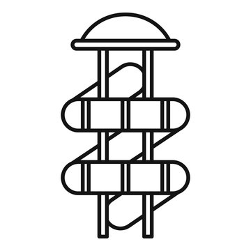 recommend clip art: Waterpark pipe icon. Outline waterpark pipe vector icon for web design isolated on white background