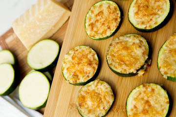 Grilled zucchini with cheese