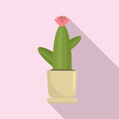 Office flower cactus icon. Flat illustration of office flower cactus vector icon for web design