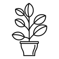 High houseplant icon. Outline high houseplant vector icon for web design isolated on white background