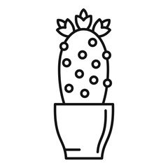 Cactus flower pot icon. Outline cactus flower pot vector icon for web design isolated on white background