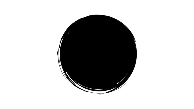 A black round stain of paint appears