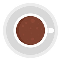 Top view coffee cup icon. Flat illustration of top view coffee cup vector icon for web design