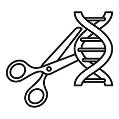 Cutted dna molecule icon. Outline cutted dna molecule vector icon for web design isolated on white background