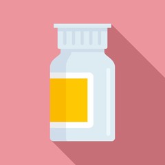 Pills jar icon. Flat illustration of pills jar vector icon for web design