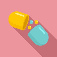 Medical capsule icon. Flat illustration of medical capsule vector icon for web design