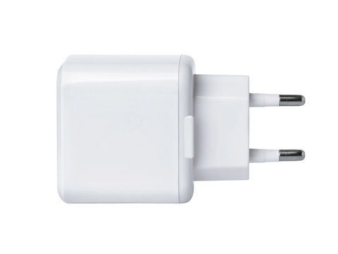 Side View Of Blank Wall Charger Plug