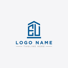 inspiring logo designs for companies from the initial letters of the EU logo icon. -Vectors