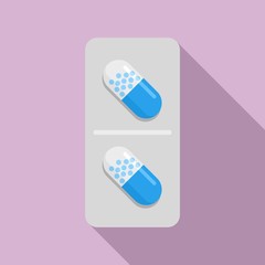 Modern antibiotic capsule icon. Flat illustration of modern antibiotic capsule vector icon for web design