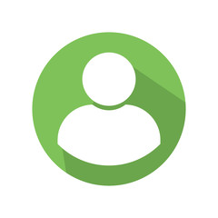 Flat user icon vector illustration on color background