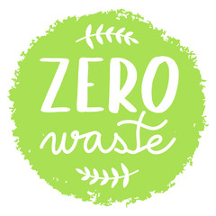 Fototapeta premium Zero waste green circle or badge