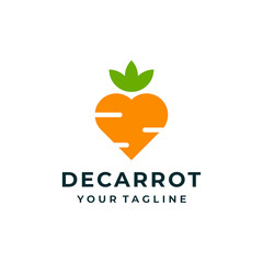 Love carrot logo and icon design vector.