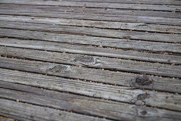 Closeup of Walkway made of Wood Planks