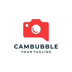 Camera bubble chat  logo and icon design vector. Communication logo design concept.