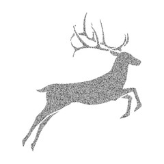 Shining silver snowflakes and snow. Merry Christmas card illustration on white background. Sparkling element with glitter texture