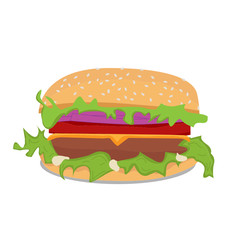 Amerikanischer Burger mit Kopfsalat Illustration