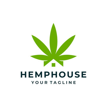 Cannabis house logo and icon design vector.