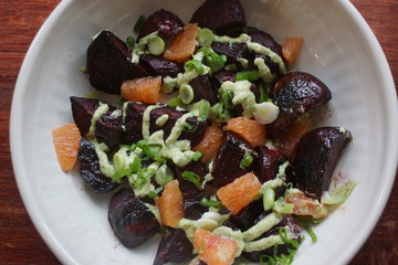 beet salad with techina