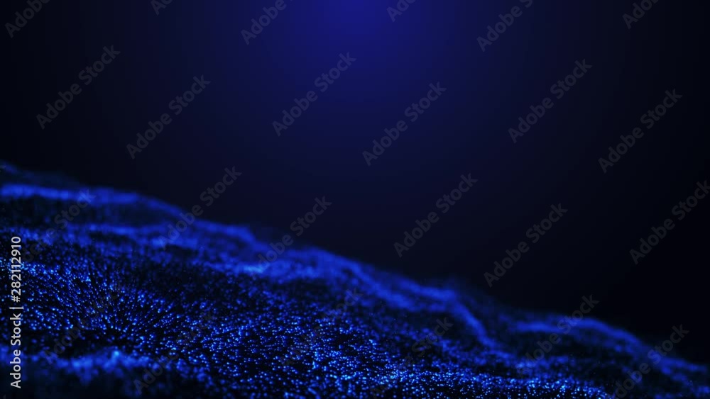 Wall mural Abstract particles floating in a wavy motion