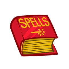 Cartoon book of spells. Vector illustration