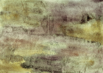 Watercolor background. Abstract  texture with green and brown paint smears. Design for backgrounds, wallpapers, covers and packaging