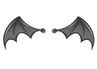 Cartoon bat or monster wings. Vector illustration