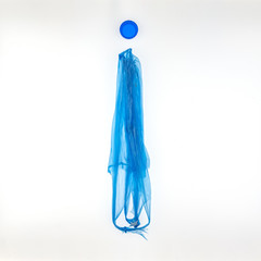 Letter I of plastic bags , Isolated, on white background