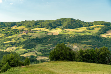 Obraz premium Landscape of Passo del Cerro at springtime