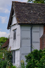 Fototapeta na wymiar old cottages in an english village with half timbering