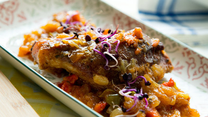 Meat dish from a restaurant in spain