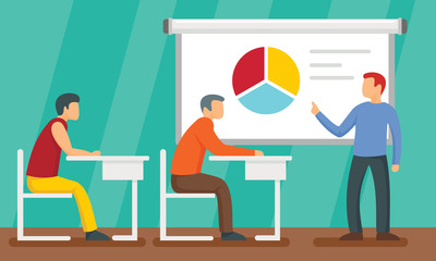 Lecture concept background. Flat illustration of lecture vector concept background for web design