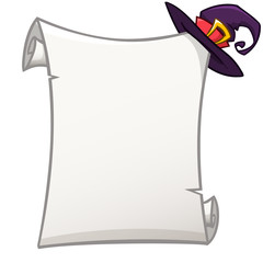 Paper scroll for Halloween invitation or poster