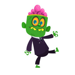 Cartoon scary zombie. Halloween vector illustration