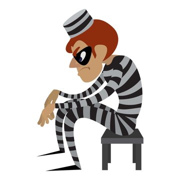 Burglar prison clothes icon. Cartoon of burglar prison clothes vector icon for web design isolated on white background