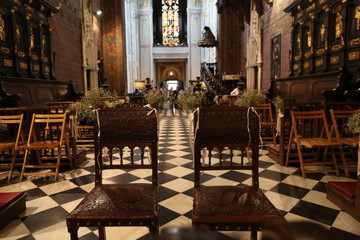 majestic architecture catholic cathedral inside columns