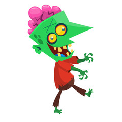 Cartoon scary zombie. Halloween vector illustration