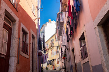 Fototapeta na wymiar Picturesque street of Lisbon city in Portugal