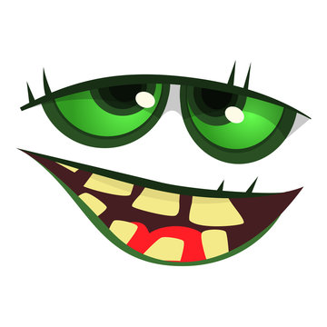 Cartoon agry monster face avatar