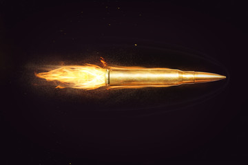 bullet flying on fire